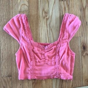 Abercrombie & Fitch Coral Crop Top size Small, elastic back,